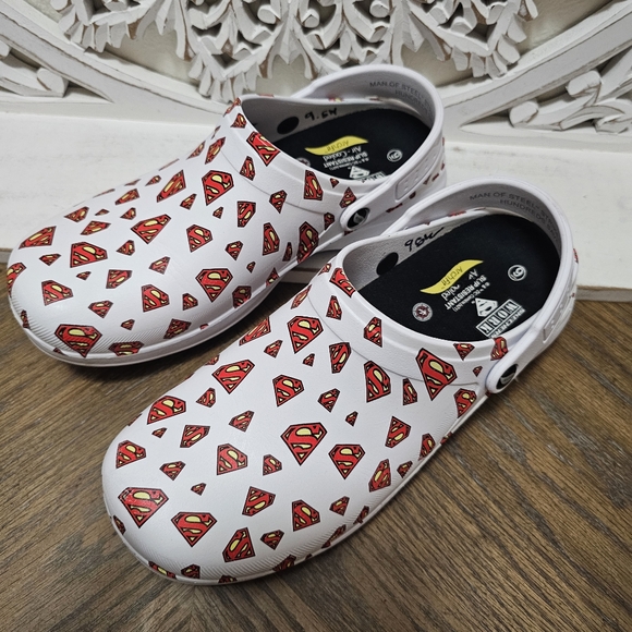 Sketchers work White and Red Superman Clogs (crocs) - Picture 8 of 9